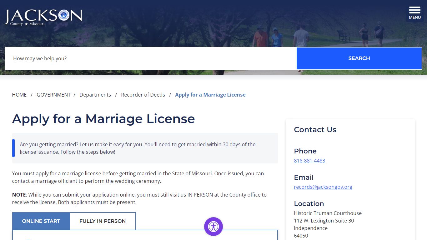Apply for a Marriage License - Jackson County MO